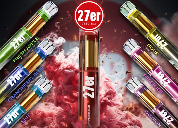 Intensiver Geschmack bis zum letzten Zug, 800 Züge mit 20mg. 27er Vape by Venookah.