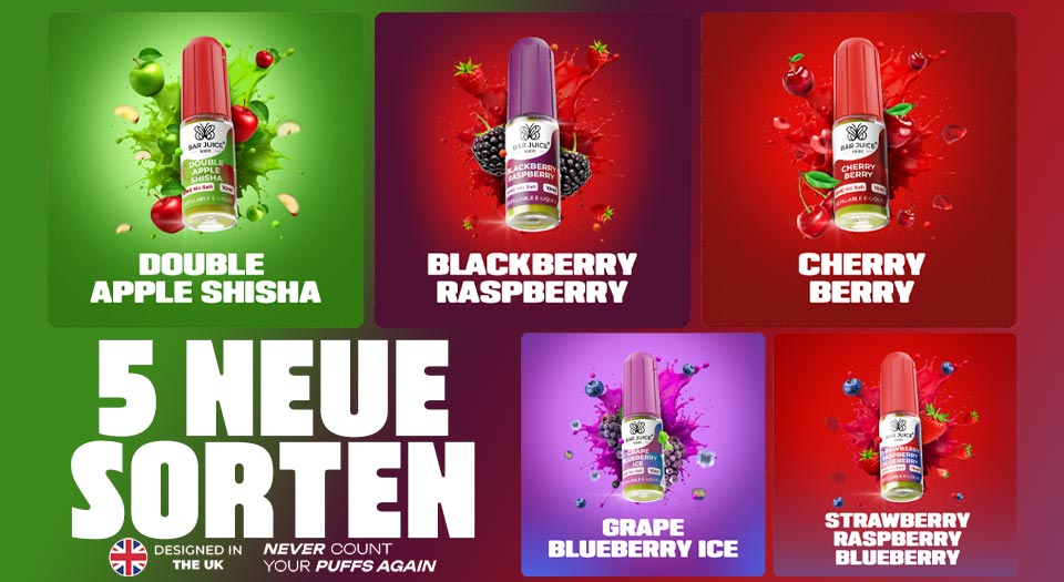 Barjuice 5000 Nicsalt Liquid Nikotinsalz Liquids von Barjuice