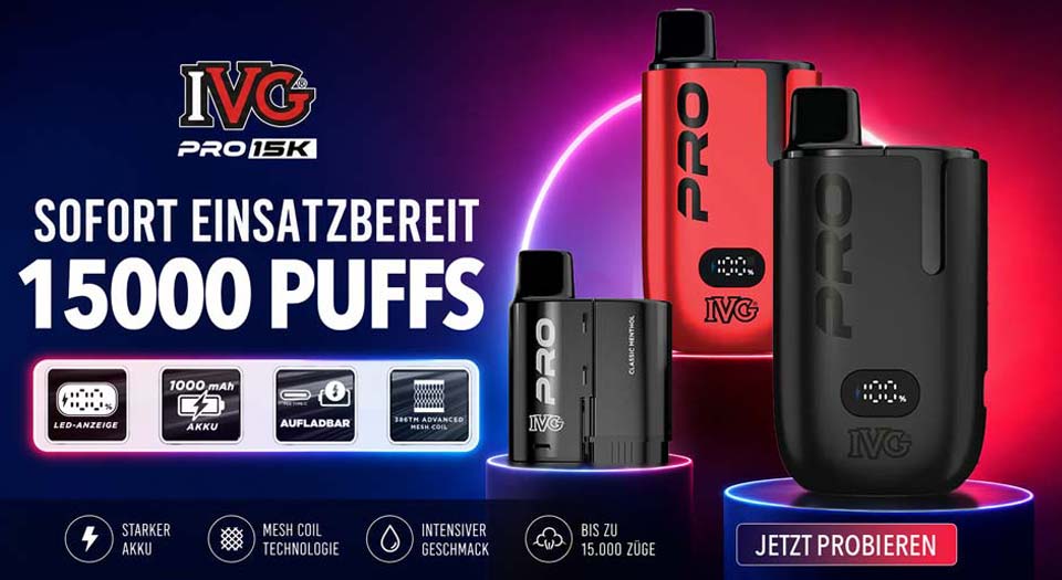 15K Vape IVG Pro IVG Pro mit 15K Zügen