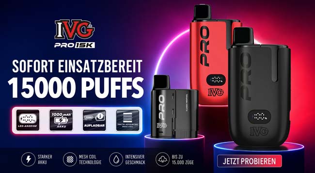 15K Vape IVG Pro IVG Pro mit 15K Zügen