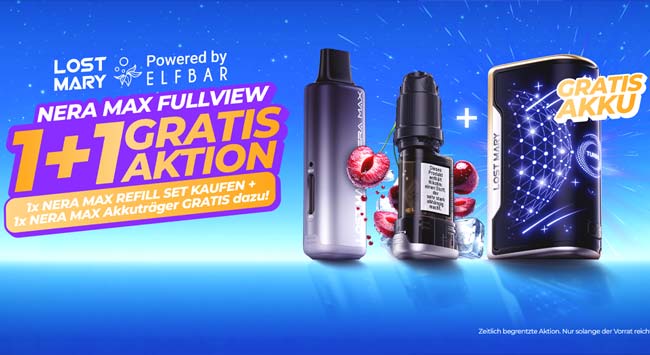 Gratis Nera Akku beim kauf von 2 Pods 15K Nera Pods von Lost Mary