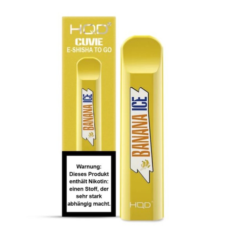 Banana Ice HQD CUVIE Einweg E Shisha 18mg Dampflager