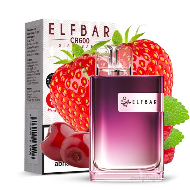 Elfbar Crystal CR600 Vape - Strawberry Raspberry Cherry Ice