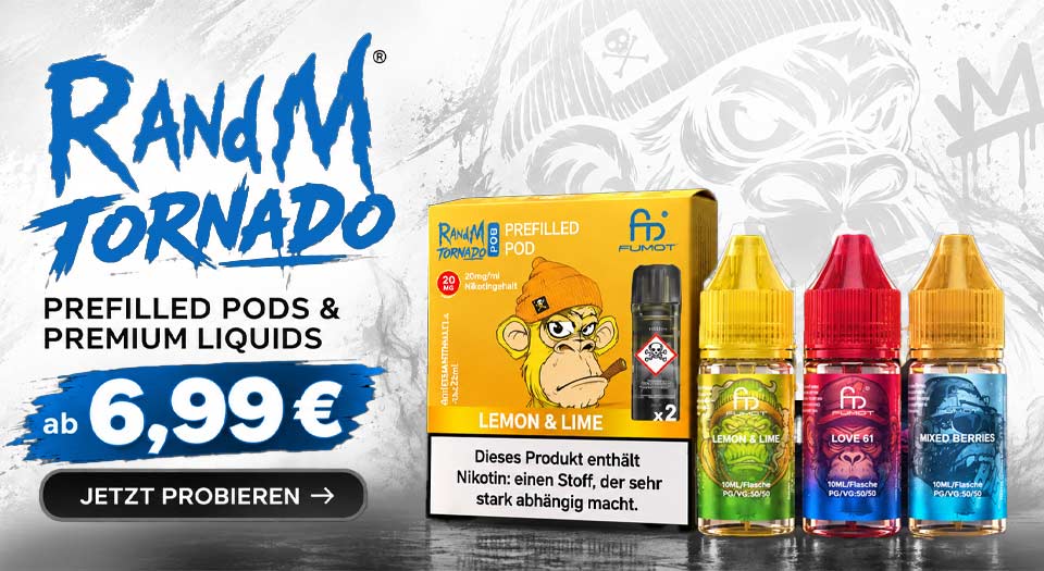 Prefilled Pods und Nicsalt Liquid von RandM RandM Tornado - Liquid und Prefilled Pods