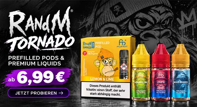 Prefilled Pods und Nicsalt Liquid von RandM RandM Tornado - Liquid und Prefilled Pods