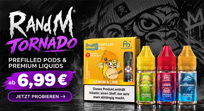 Prefilled Pods und Nicsalt Liquid von RandM RandM Tornado - Liquid und Prefilled Pods